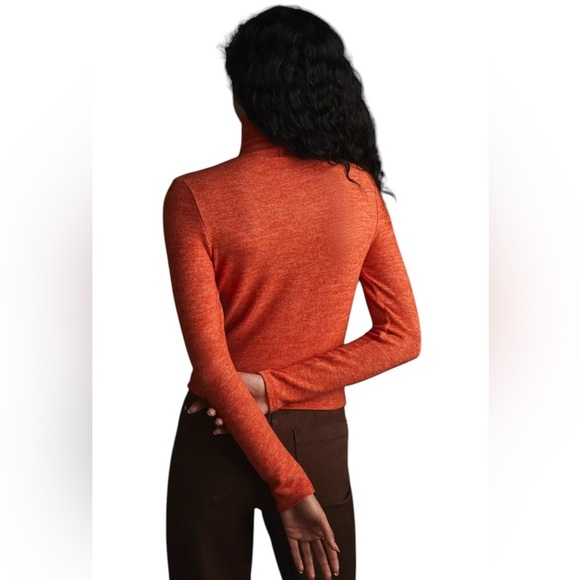 Anthropologie Cropped Turtleneck color orange sz LP - Picture 2 of 7